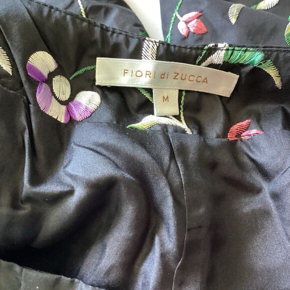 VTG Fiori Di Zucca Silk Embroidered Pants - Medium Italian Floral Y2K Castlecore - Picture 5 of 14